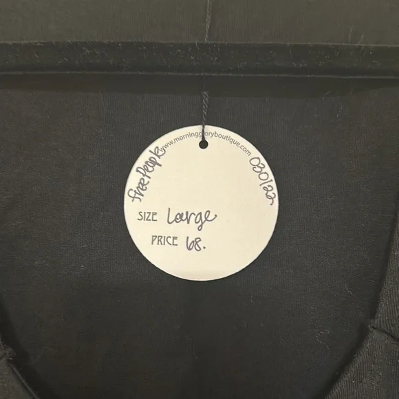 NWT Free People large black crop top with front ties - Picture 2 of 4